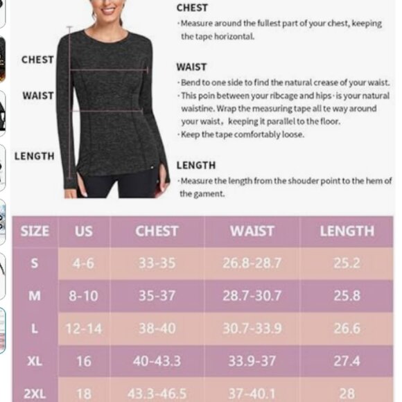 Thermal Fleece with Pockets Long Sleeve Running Shirt with Thumb Holes - Picture 3 of 7